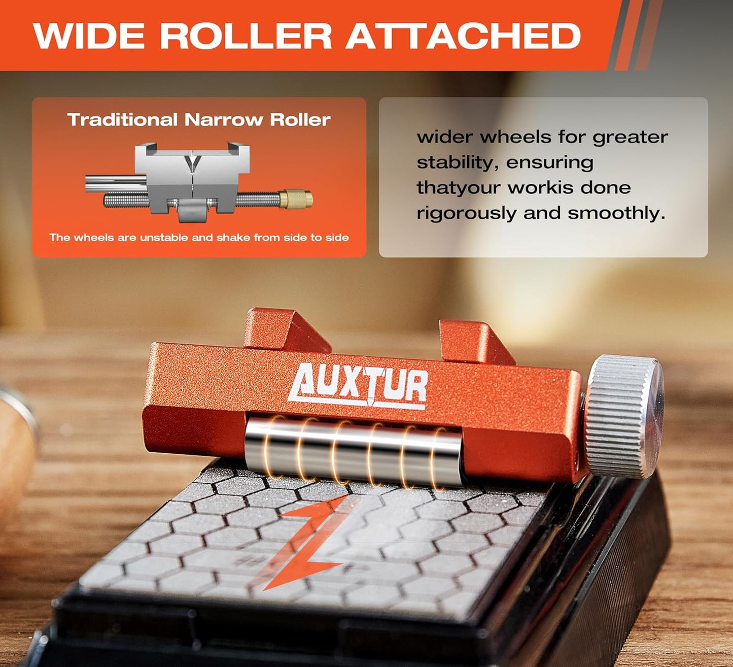 Sharpening Stone with Honing Guide Tool,chisel set for Woodworking,Flattening Stone,Complete Sharpening System Tools for Chisel Sharpening and Plane Restoration (guide+stone+chisel)