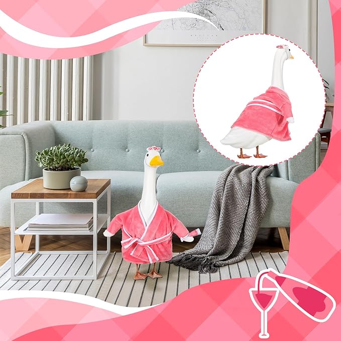 Old Lady Goose Outfits for 23'' High Cement or Plastic Porch Lawn Clothes for Yard(Lady Goose)