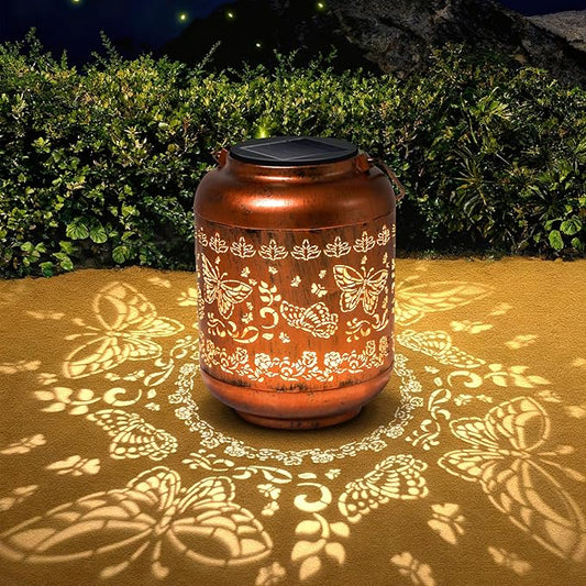 Christmas Gifts for Women Butterfly Solar Lanterns Outdoor Waterproof Metal Hanging Solar Lights for Yard Garden Decor Butterfly Birthday Thanksgiving Gardening Gifts for Mom Grandma