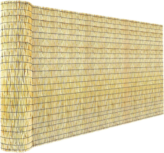Bamboo Reed Fencing, Natural Bamboo Fence Rolls 3 Feet High, Decorative Reed Curtains Privacy Screen Outdoor for Patio Balcony Garden Backyard, 3 x 16 FT