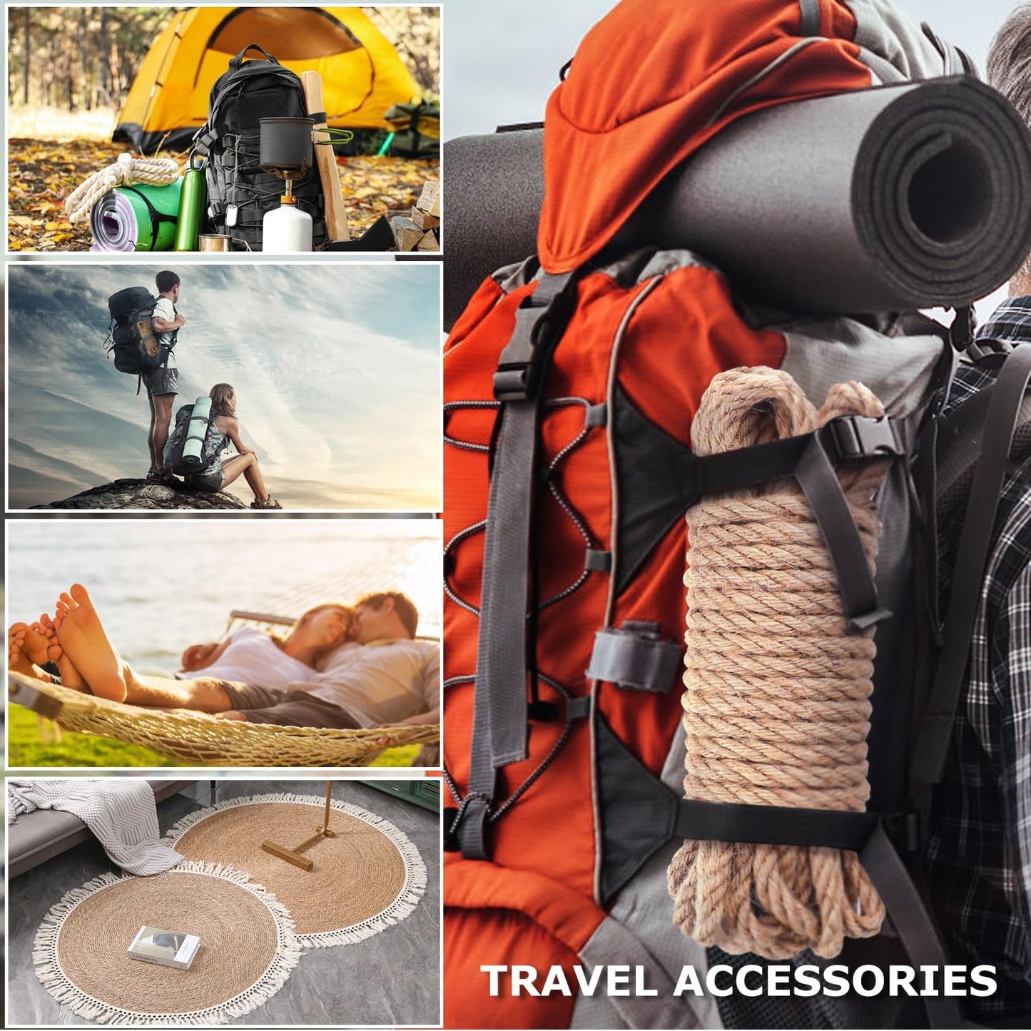 Vanhench Jute String Rope 6mm x 50 Feet, Heavy Duty and Thick Twine Rope for Crafts Projects, Gardening, Bundling, Cat Scratcher Scratching Post Tree Gift Wrapping Arts & Crafts Christmas Decoration