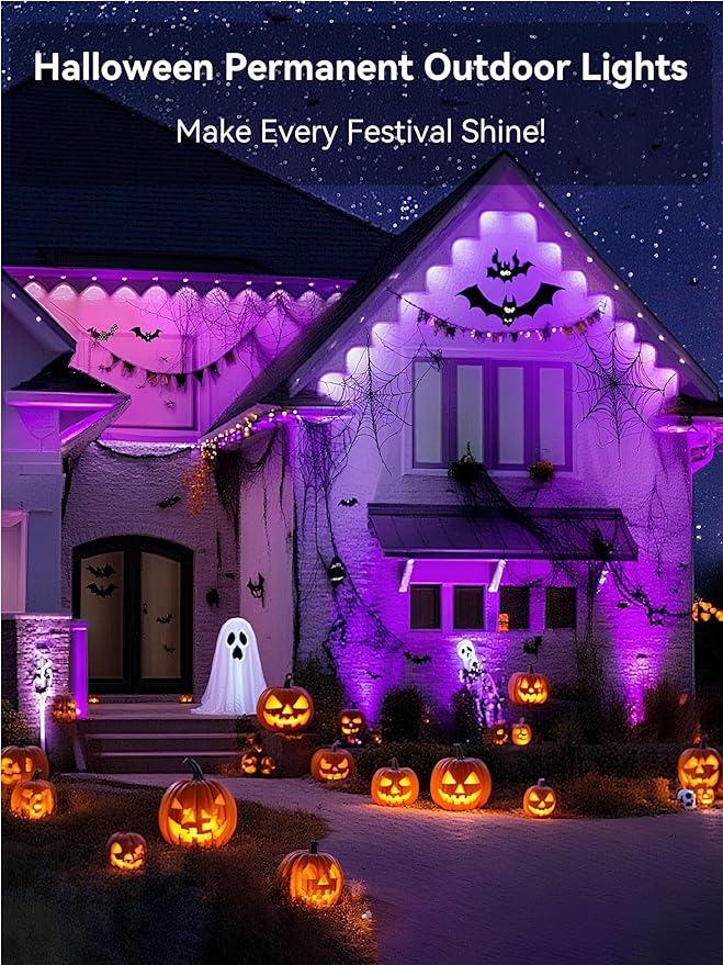 Permanent Outdoor Lights, 350FT RGB IP67 Waterproof Eaves Lighting, Smart LED Outside House Lights with App/Remote Control for Halloween, Christmas Decor, Holiday, Party, Daily, All Year-Round