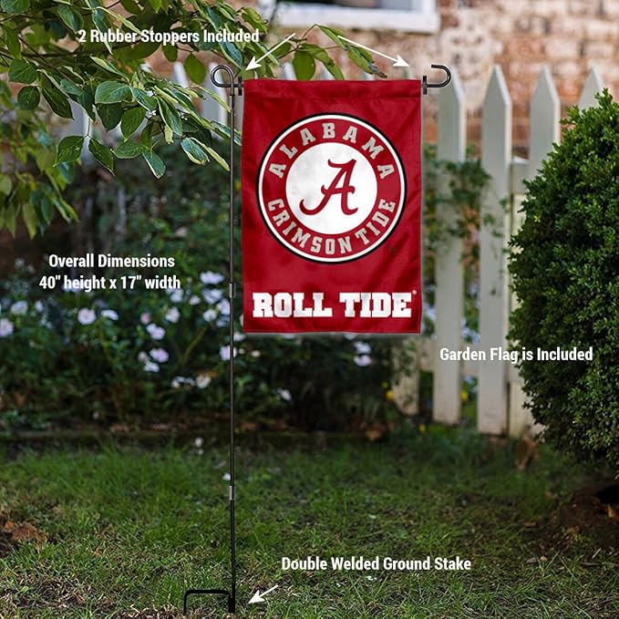 College Flags & Banners Co. Alabama Crimson Tide Garden Flag with Stand Holder