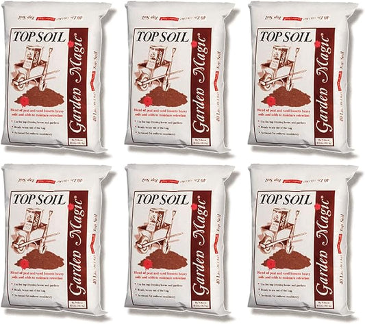 Michigan Peat Garden Magic Potting Soil with Perlite for Lawns, Gardens, and Raised Planting Beds with Reed Sedge, Peat, and Sand, 40 Pounds (6 Pack)