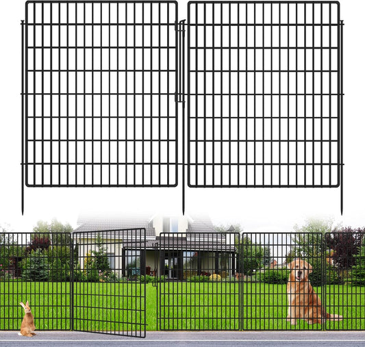 15 Panels Garden Fencing Animal Barrier with Lock, 33 in(H) X 36 ft(L) Dog Fence Outdoor for Yard Rustproof No Dig Decorative Tall Garden Fences Metal Wire Panel Border Rabbit Ground Stakes Fencing