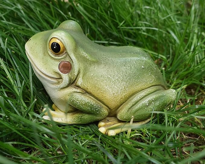 Hide a Key Frog Hand Painted Polyresin Outdoor Statue and Key Holder,Look and Feels Like a Real Frog for Yard,Garden,Patio