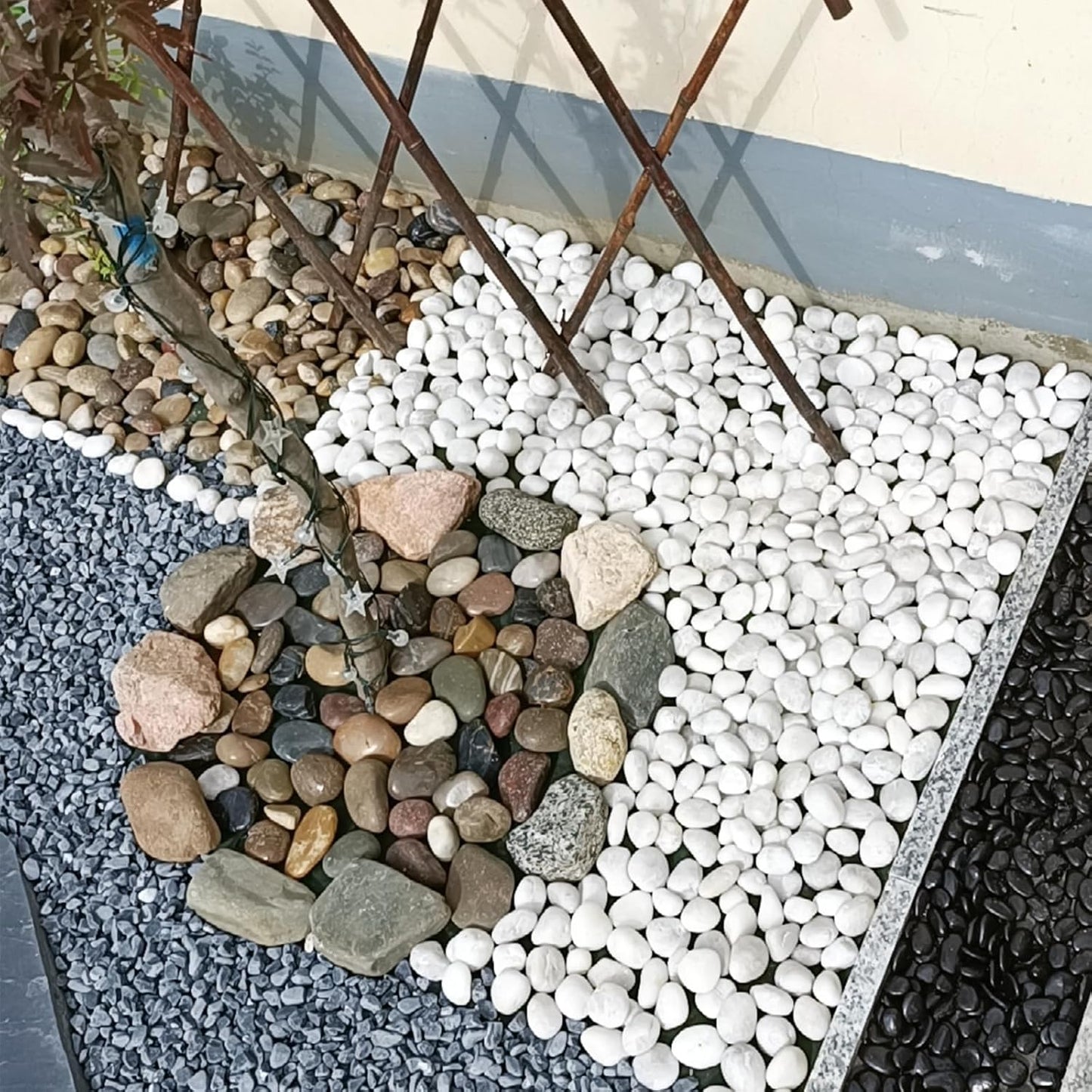 20 lbs White River Rocks for Landscaping, 1-2 Inch Polished Pebbles Stones for Indoor Plants, Vases, Fish Tank, Garden, Top Dressing and Bottem Drainage