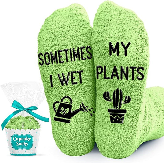 Gardening Gifts for Women - Funny Socks for Plant Lovers, Unique Blue Presents for Christmas Gifts and Birthday