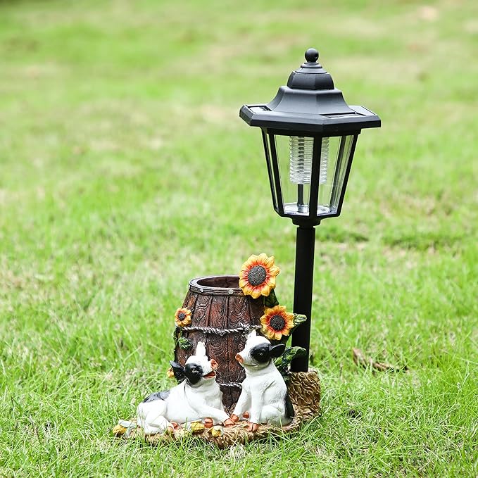 Solar Garden Outdoor Decor Statues Couple Pigs on Date with Light,Outside-Outdoor Decorations Sculptures for Patio Yard Lawn Walkway Ornaments Clearance Gifts for Mom Grandma Birthday