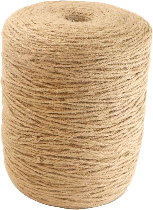 3mm x 1500 Feet Natural Jute Rope, Twine for Gardening Tomato Climbing Plant Tie Floristry Crafts Gift Wrapping Packing Decor