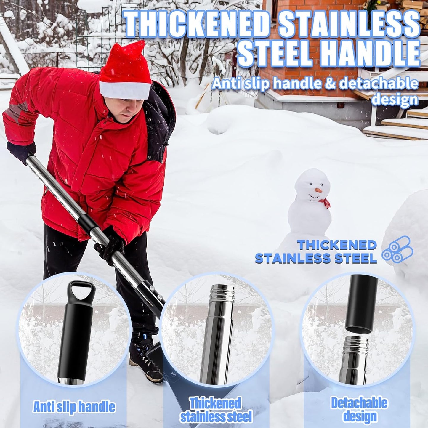 Garden Flat Shovel Weeding Tool 53-inch Multifunctional Cleaning Shovels Heavy Duty Floor Scrapers Long Handle, Weeding Scraper for Road Outdoor Driveway Lawn Edging, Ice Scraper, Snow Shovel Tool