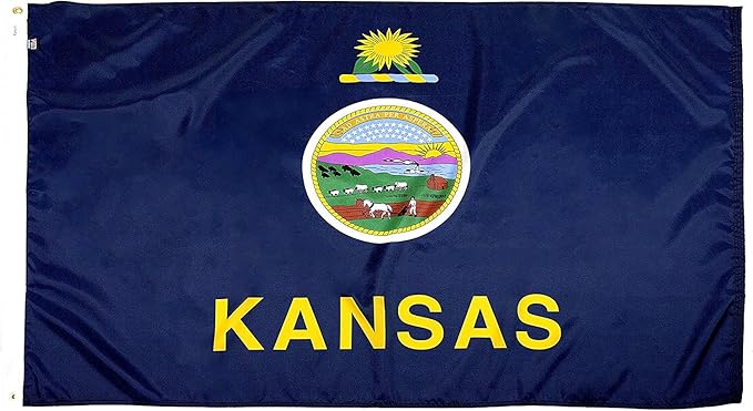 FlagSource Kansas Nylon State Flag, Made in the USA, 4x6'