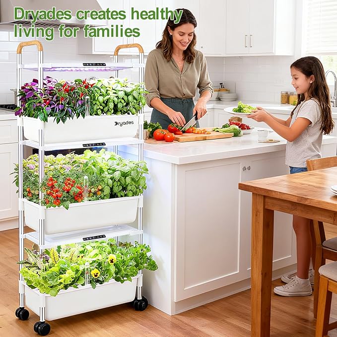 Indoor Garden Hydroponic Growing System with 81 Pods Herbs Garden Kit with 30W Led Grow Light Large Movable 3-Layer Floor-Standing hydroponic Gardening System Planter Grower for Vegetable Fruit