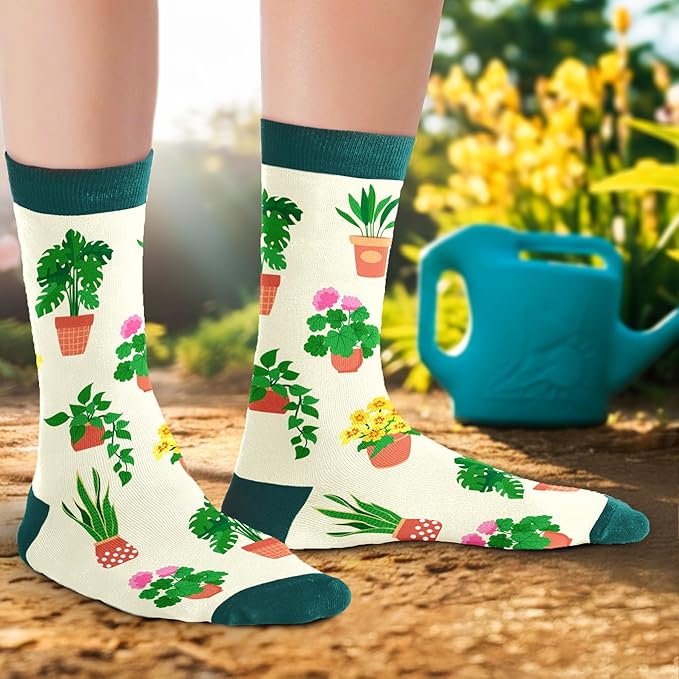 Gardening Gifts for Women - Funny Socks for Plant Lovers, Unique Blue Presents for Christmas Gifts and Birthday