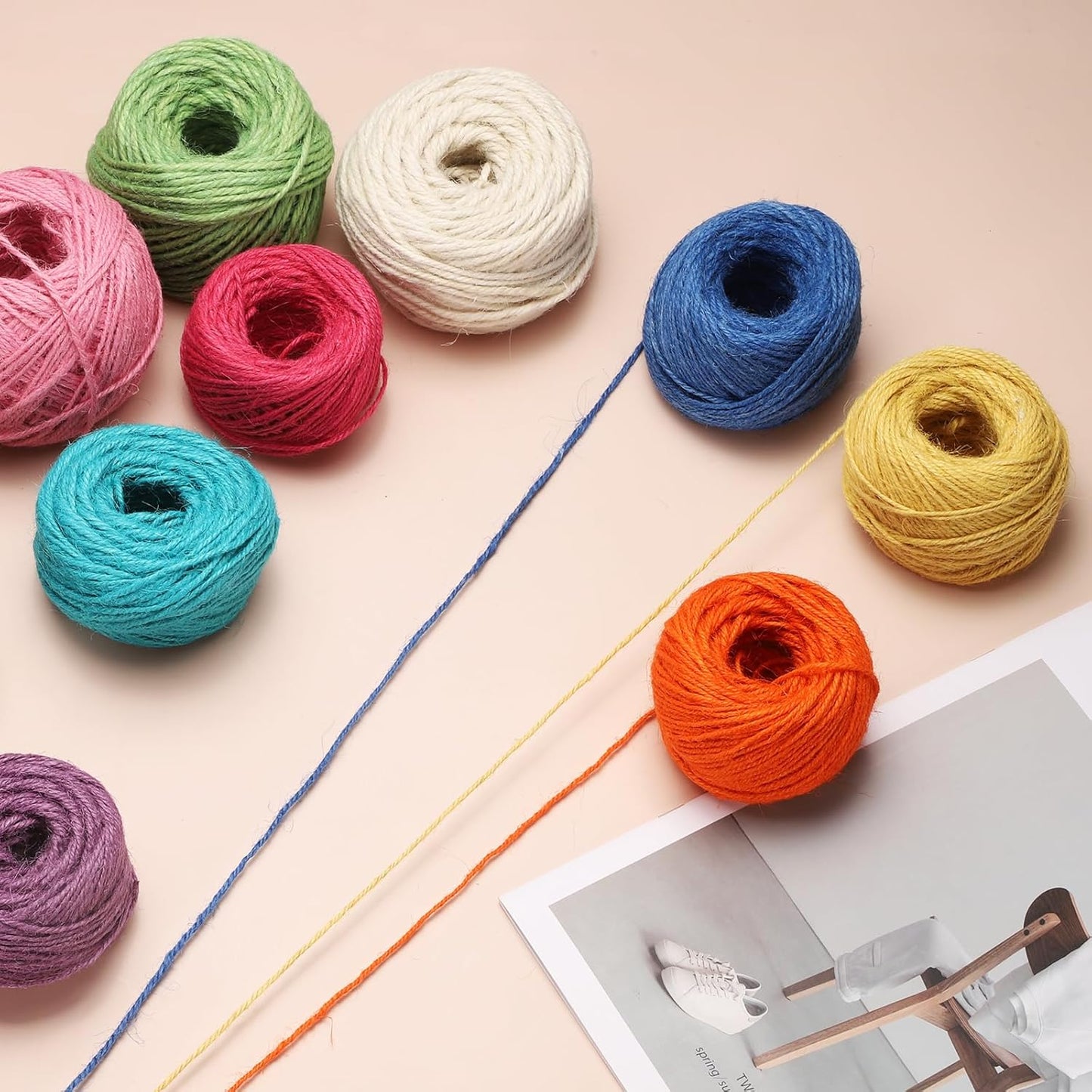 uxcell 164 Feet Natural Jute Twine String,2mm Thin Garden Twine Rope Colored Plant String Cord for DIY Art Crafts Gift Wrapping Decoration Packing Gardening Plant Hanger,Brown