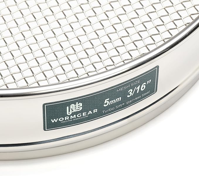 Worm Castings Screener - Urban Worm TurboSift: Sift Fine or Coarse Vermicast and Compost for Your Garden (5MM (for Coarse Castings))