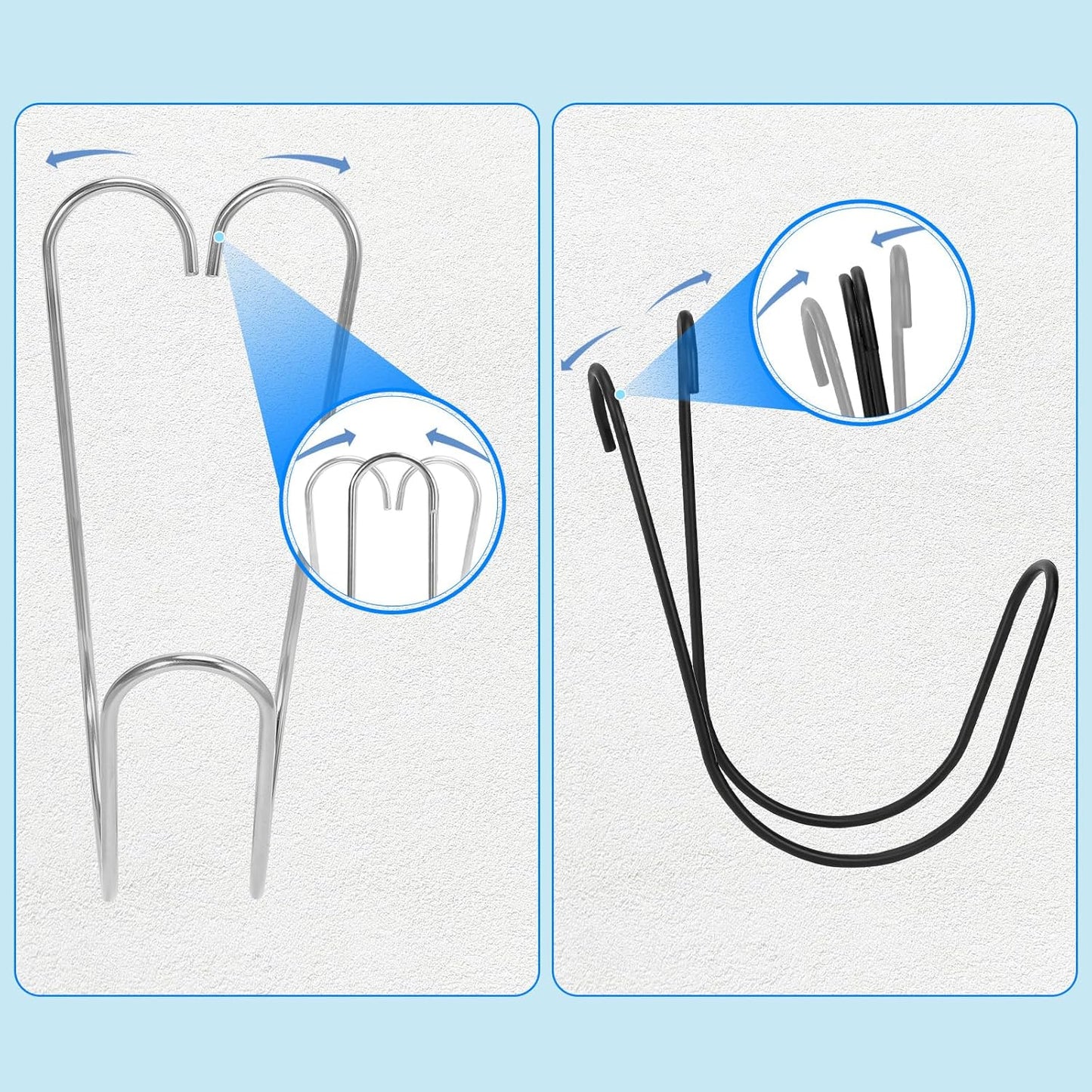 Garden Hose Holder Water Hose Hanger Wall Mounted,304Stainless Steel Solid Hose Hook Holds Up to 50Ft Garden Hose, Expandable Hose, Water Hose(Matt Black 2pcs)