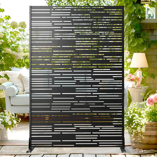 72" H×47" W Metal Privacy Screen Outdoor Privacy Screen Freestanding, for Patio Lawn Deck,Privacy Panels Decorative Privacy Fence(Consists of 3 Panels)