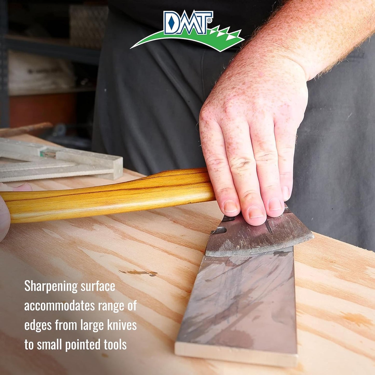 DMT D8C Dia-Sharp Bench Stone, Diamond Knife Sharpener, Coarse (325), Flat Sharpening, Non-Slip Knife Sharpener, Made in the USA, 8" x 3" x 0.38"