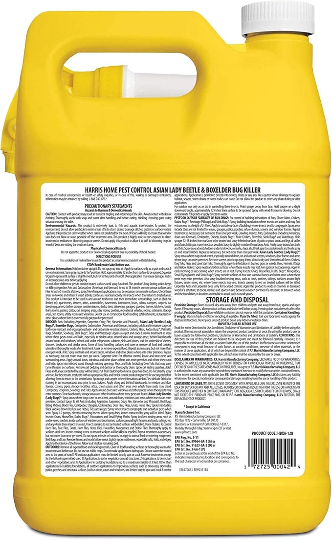 Harris Asian Lady Beetle, Japanese Beetle, and Box Elder Killer, Liquid Spray with Odorless and Non-Staining Extended Residual Kill Formula (Gallon)