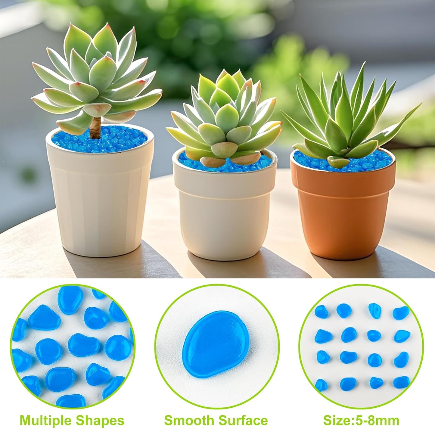 1000pc Glow in The Dark Blue Stones Blue Rocks for Garden Luminous Pebbles Glow Stones Glowing Rocks Outdoor Luminous Stone for Fish Tank Garden Patio Aquarium Walkway Driveway,Blue