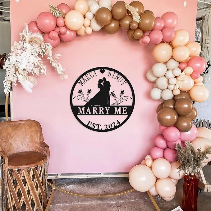 Personalized Wedding Gifts | Custom Metal Signs| Couples Gift for Her | Wedding Date Sign | Engagement Gift | Anniversary Gift | Bridal Shower Gift | Wedding Anniversary Gift | Metal Art