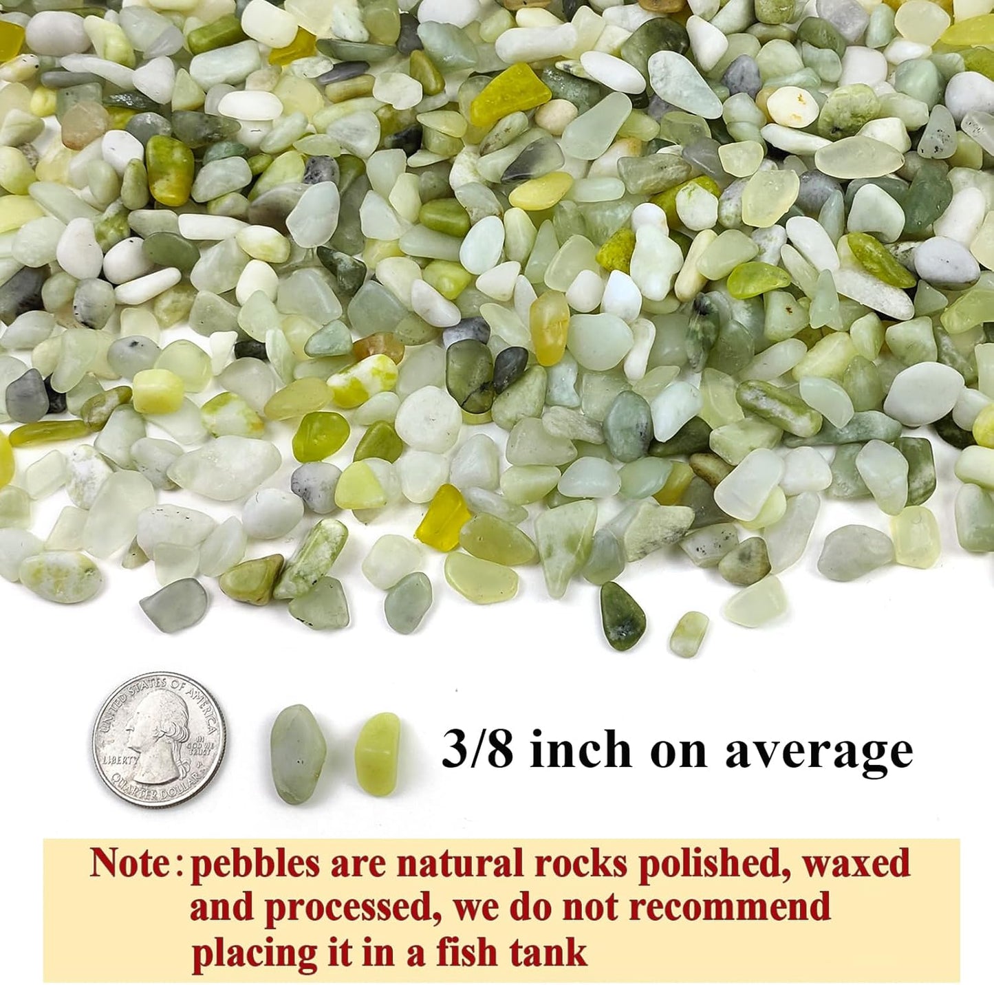 5 lbs Jade Gravel Small Pebbles for Indoor Plants, Decorative Rocks for Plants Succulents Cactus Bamboo Vases Filler and Potted Drainage Gravel