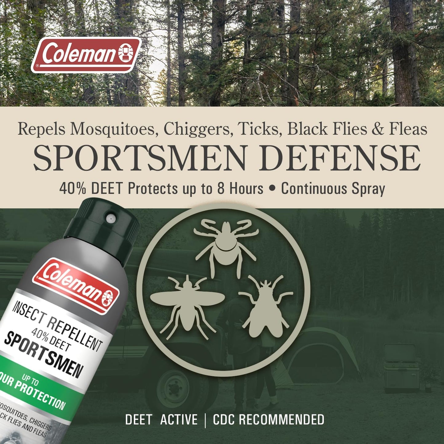 Coleman DEET Insect Repellent, 40% Deet Bug Repellent 6 oz. aerosol