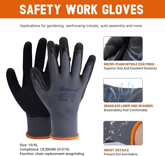 Savior 61PMM3 50 14 Inch Chainsaw Chain, 3/8" LP Pitch, 043" Gauge, 50 Drive Links Replace 36100050050 R50 Chainsaw Chain for 14-Inch Guide Bars, Fits MS170 MS171 MS180 MS181 MS193T MS194T (3 Pack)