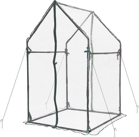 Gardzen Mini Greenhouse Heavy Duty Portable Green House, Clear Tent Small Greenhouse for Indoor Outdoor Plants 36.2”(L) x36.2”(W) x59.5”(H)