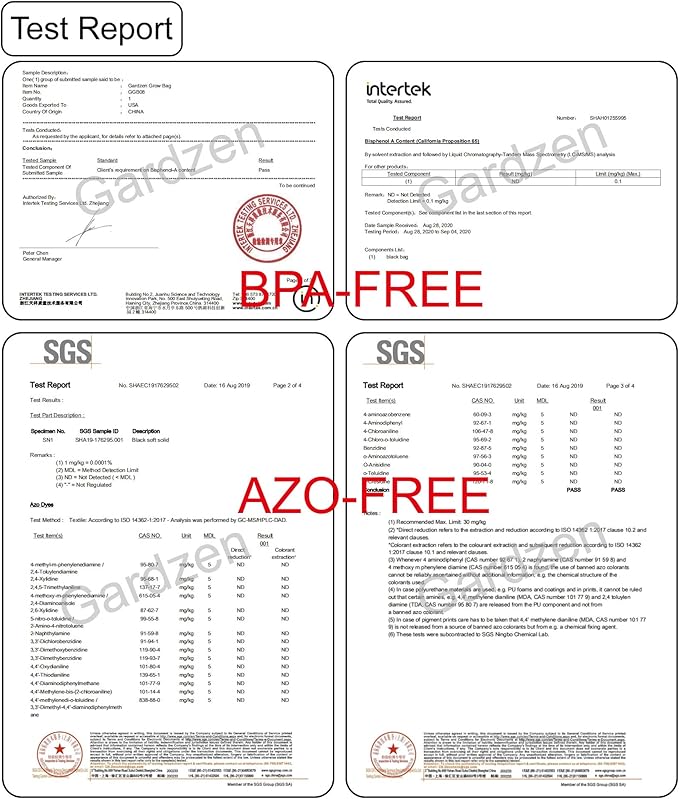 Gardzen 10-Pack 20 Gallon Grow Bags, Aeration Fabric Pots with Handles