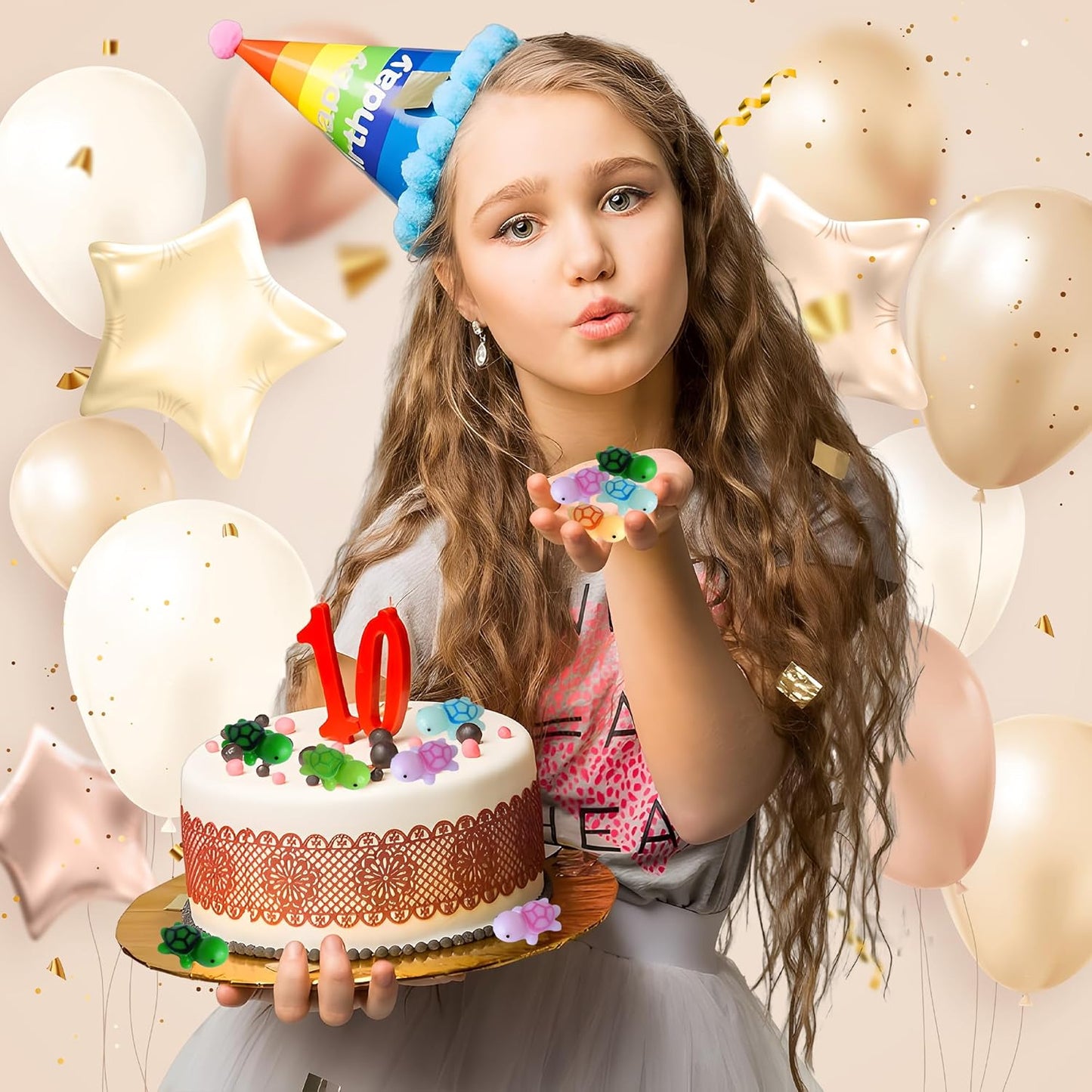 50 PCS Mini Turtle Miniature Sea Turtle Tiny Plastic Turtle Figurines for Garden Miniature Moss Landscape Decoration (Multi Colors)