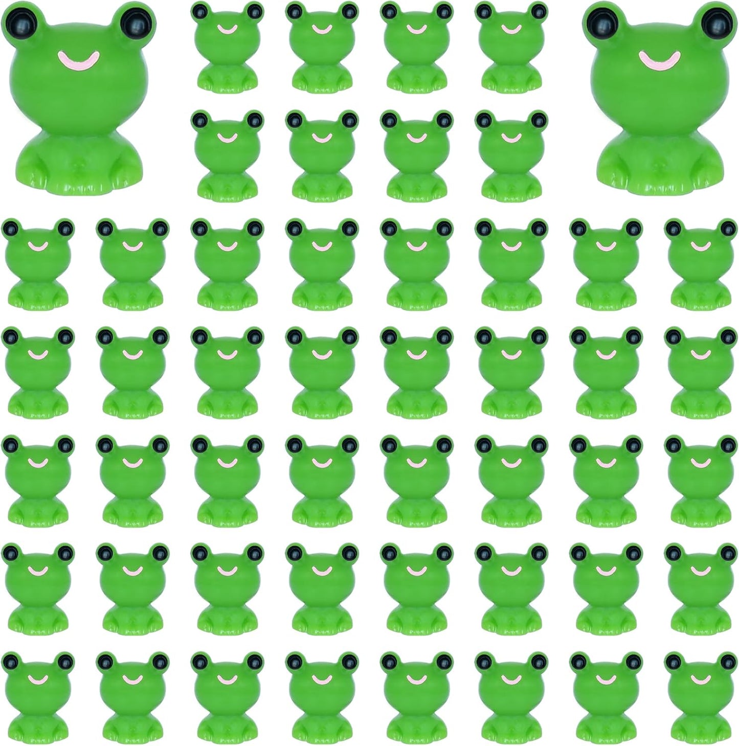 50 PCS Mini Frogs Garden Decor Tiny Plastic Frogs Miniature Resin Frog Figurines for Fairy Garden Miniature Moss Landscape Decoration (0.47 x 0.59 inches)