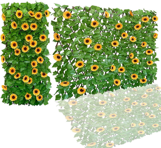 Expandable Fence Privacy Screen for Balcony Patio Outdoor,Decorative Faux Ivy Fencing Panel,Artificial Hedges (Single Sided Leaves) (1)