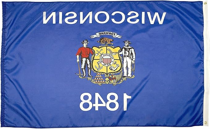 FlagSource Wisconsin Nylon State Flag, Made in the USA, 5x8'
