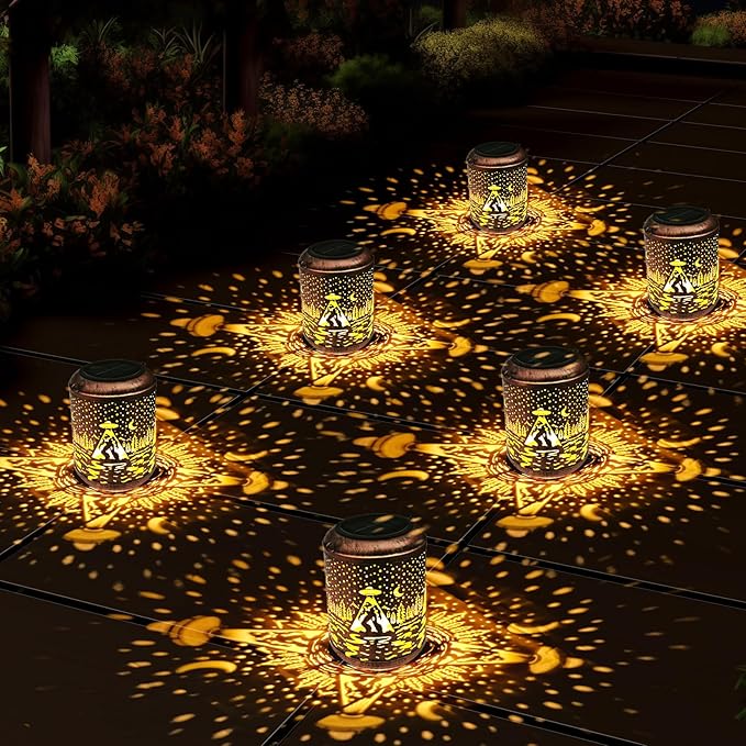 Bigfoot Solar Lanterns Outdoor Waterproof Hanging Lights UFO Sasquatch Gifts for Men Women Metal Decorative LED Lanterns for Yard Patio Lawn Tabletop Pathway Landscape Garden Decor 1 Pack