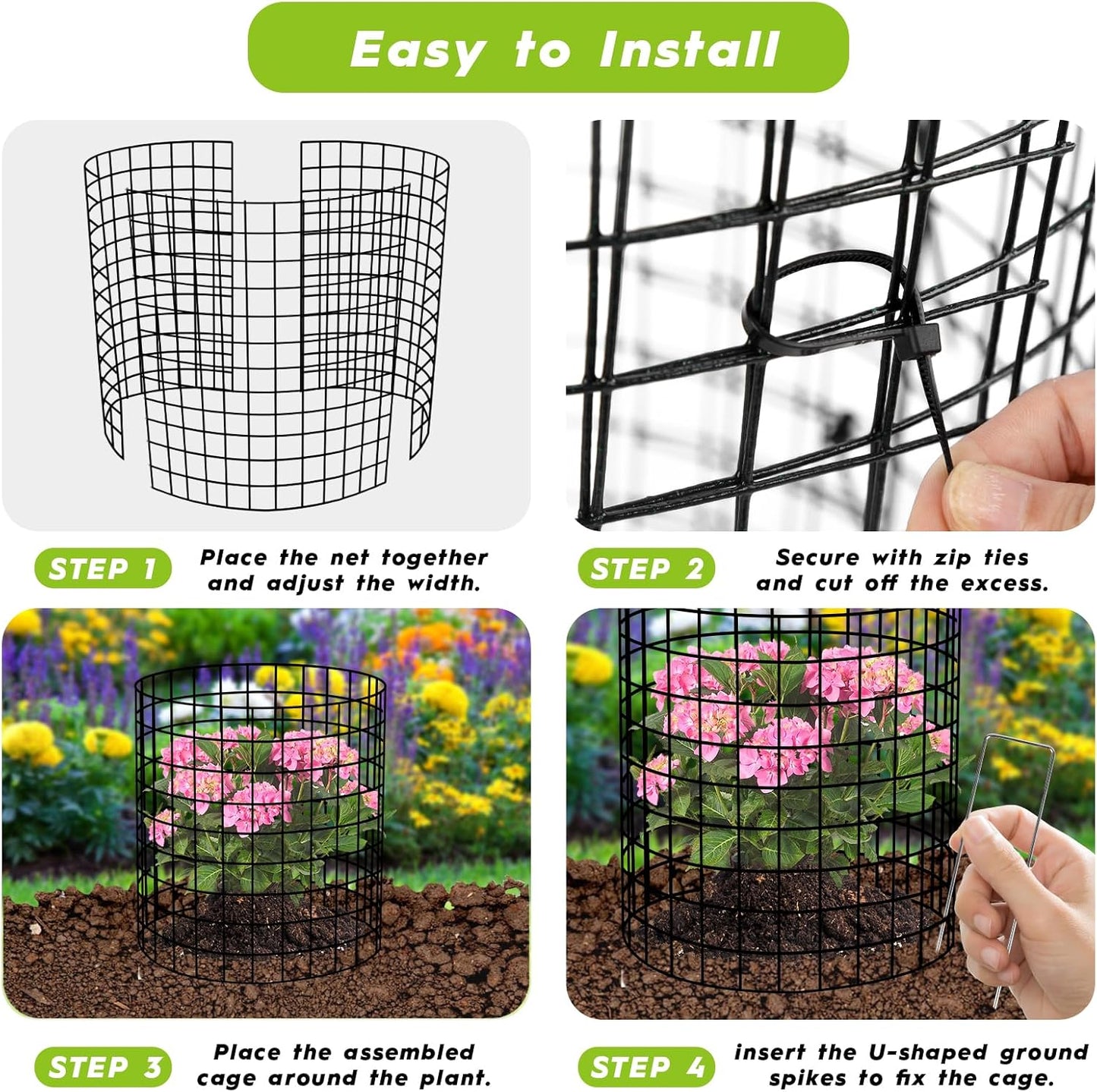 10 Pack Plant Protector from Animals, 30 PCs 12'' x 12'' Metal Mesh Wire Plant Protector for Outdoor Garden Flower Vegetable, Plant Cages to Keep Animals Out