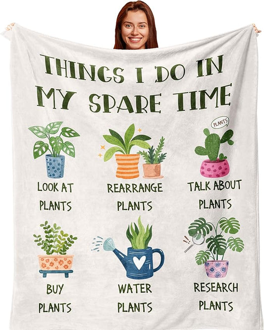 Unique Gifts for Plant Lovers Women/Men, Cool Blanket for Plant Lady/Mom, Plants Gifts for Gardeners, Gardening Accessories for Planting, Blankets 60x50in