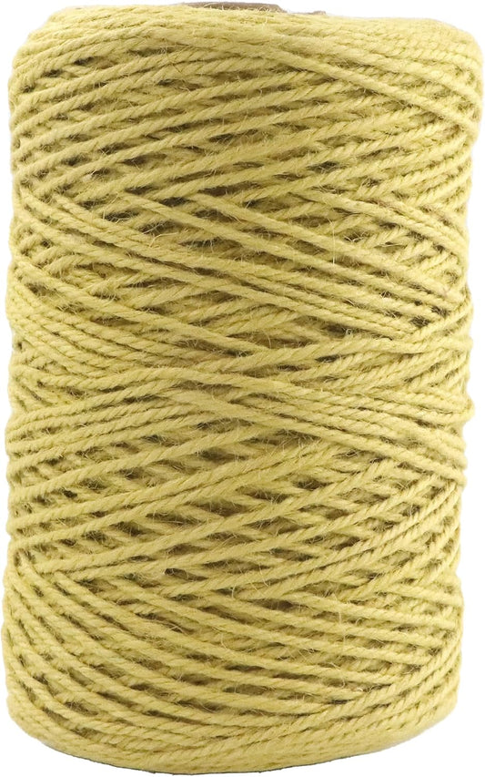 3mm x 1000 Feet Yellow Jute Rope, Twine for Gardening Tomato Climbing Plant Tie Floristry Crafts Gift Wrapping Packing Decor