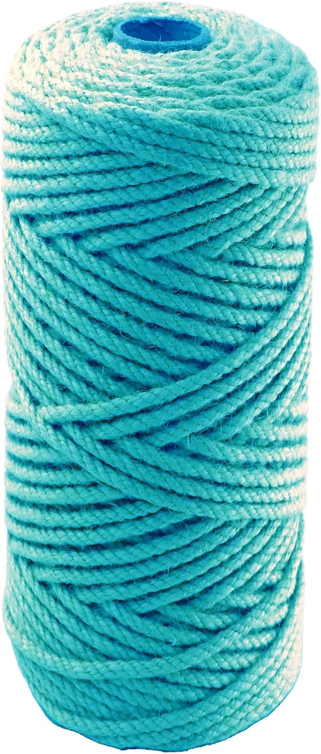 4mm x 100 Feet Blue Jute Rope, Twine for Gardening Tomato Climbing Plant Tie Floristry Crafts Gift Wrapping Packing Decor