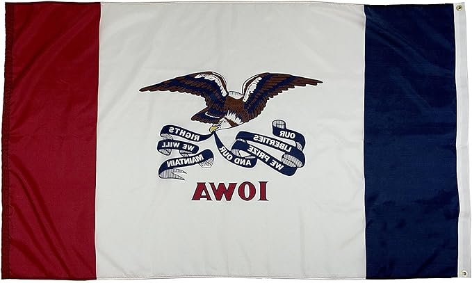 FlagSource Iowa Nylon State Flag, Made in the USA, 5x8'
