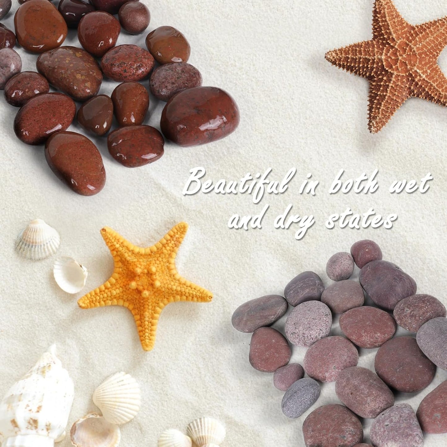 11lbs Smooth River Rocks, 1-2 Inch Hand-Picked Premium Pebbles for Garden and Landscape Design, Kindness Stones for Painting,DIY Arts, Red