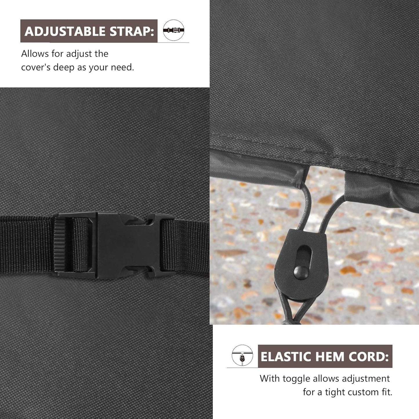 ULTCOVER Waterproof Grill Cover 58 inch, Heavy Duty BBQ Cover for 3-5 Burners Outdoor Gas Barbecue Grill, Black