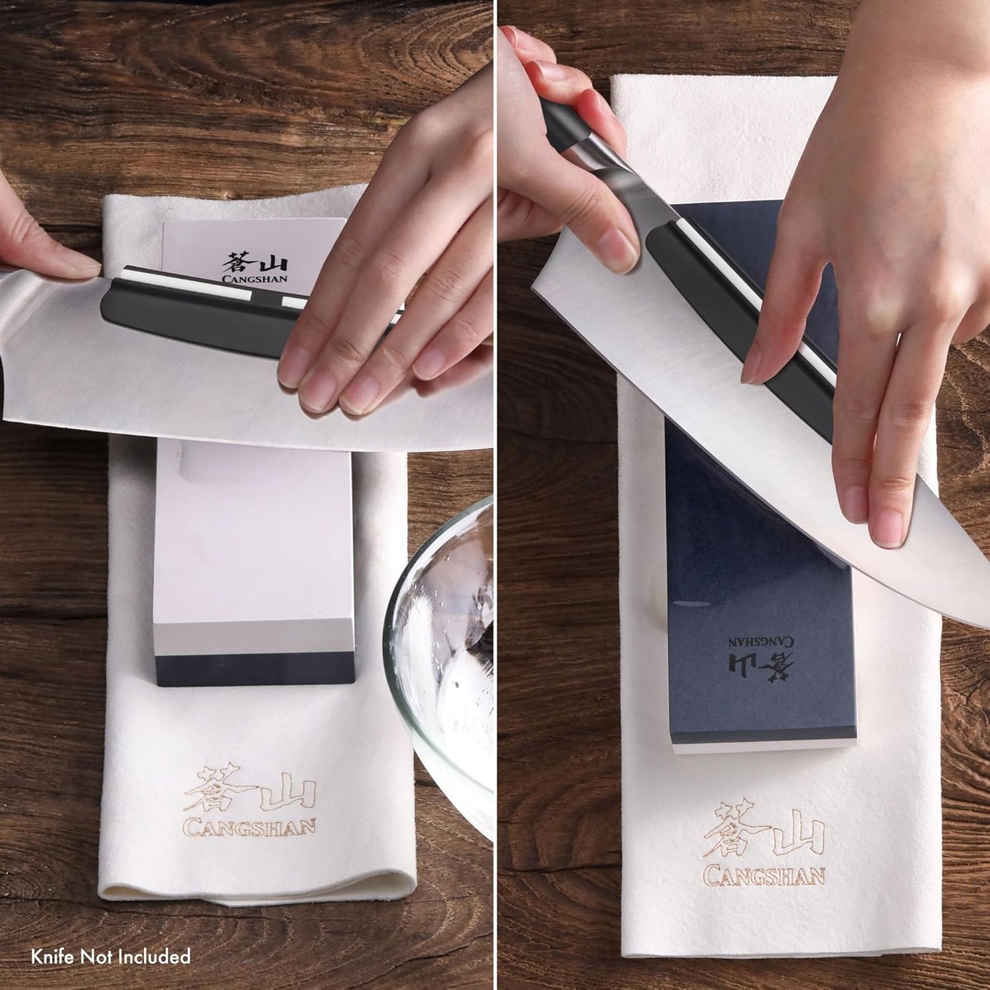 Cangshan 503800 Dual-Sided Whetstone Knife Sharpener 1000/6000 Grit