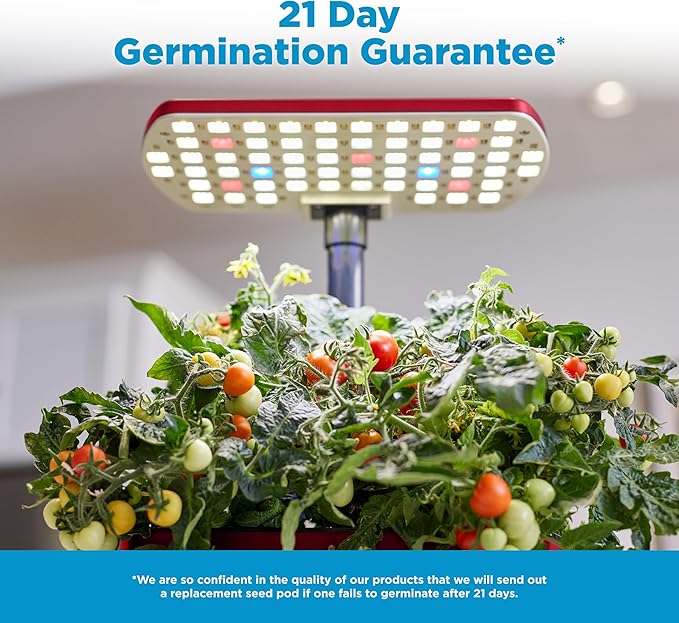 AeroGarden Harvest Lite in Cherry Red, Soil-Free Indoor Hydroponic Garden with LED Grow Light for Year-Round Gardening of up to 6 Herbs and Vegetables