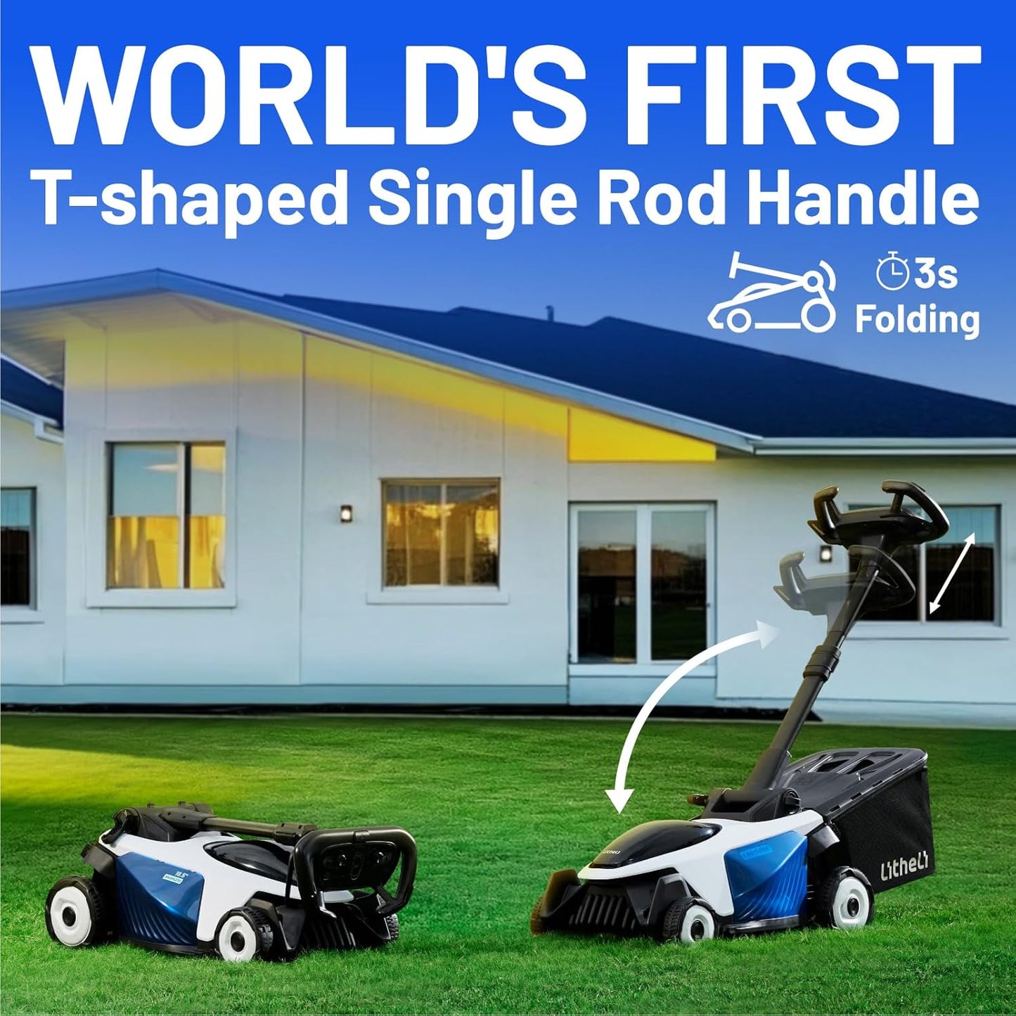 Electric Lawn Mower, Self-propelled Lawn Mower Cordless 40V(2 * 20V) 18.5" Brushless Mower with Electric Cutting Height Adjustment, Higher Rotation Speed, 4 x 4.0Ah Battery and Rapid Charge Included