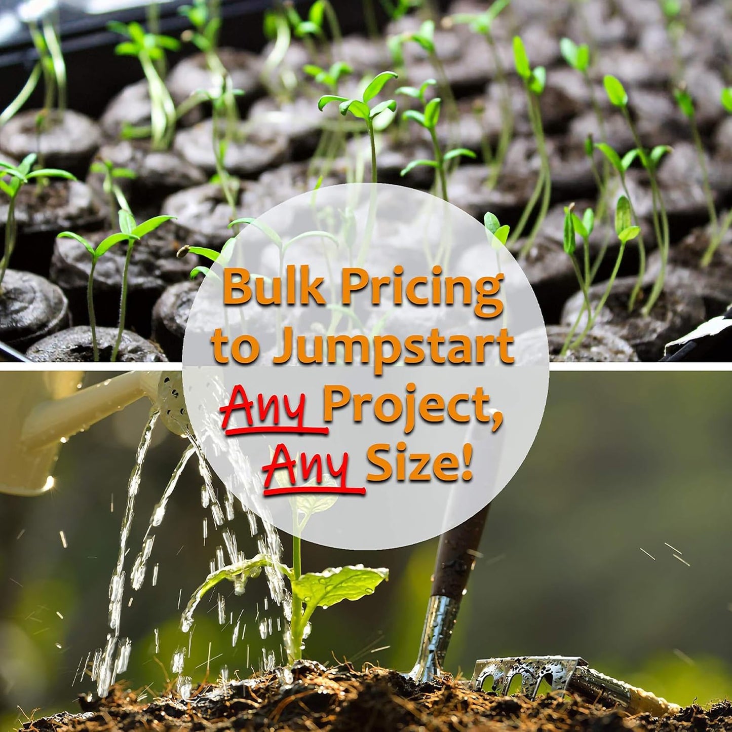 Handy Pantry Black Plastic Garden Tray Inserts - 100 Sheets of 18 Planting Pot Cells Each - 3x6 Configuration - Perforated - Nursery, Greenhouse, Gardening