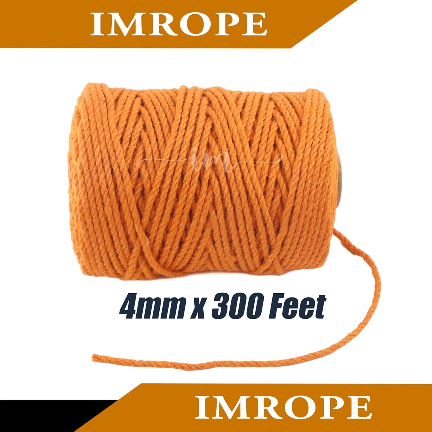 4mm x 300 Feet Orange Jute Rope, Twine for Gardening Tomato Climbing Plant Tie Floristry Crafts Gift Wrapping Packing Decor
