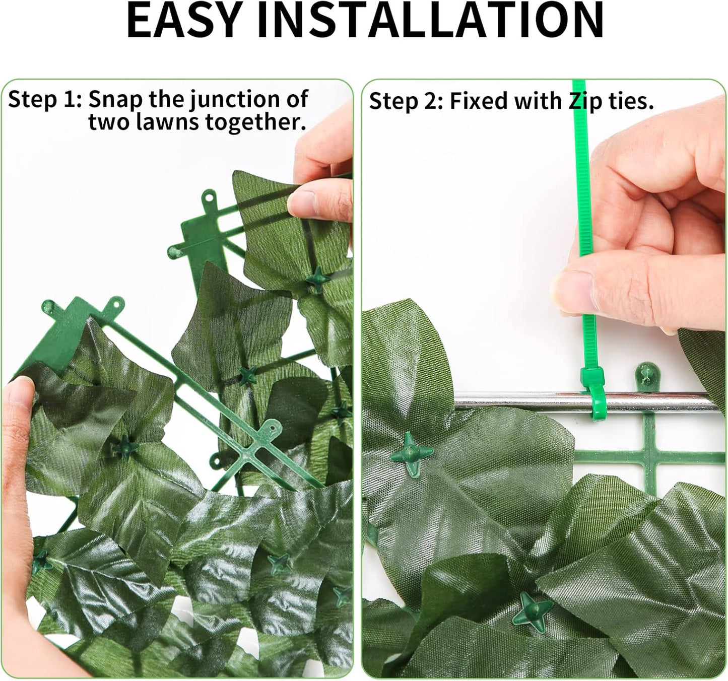 Artificial Ivy Privacy Fence Screen - 99x40in Faux Ivy Privacy Screen for Garden Outdoor (Green)