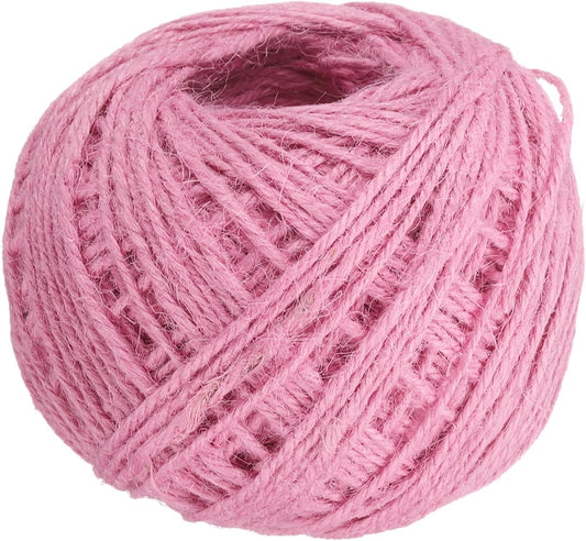 uxcell 328 Feet Natural Jute Twine String,2mm Thin Garden Twine Rope Colored Plant String Cord for DIY Art Crafts Gift Wrapping Decoration Packing Gardening Plant Hanger,Pink